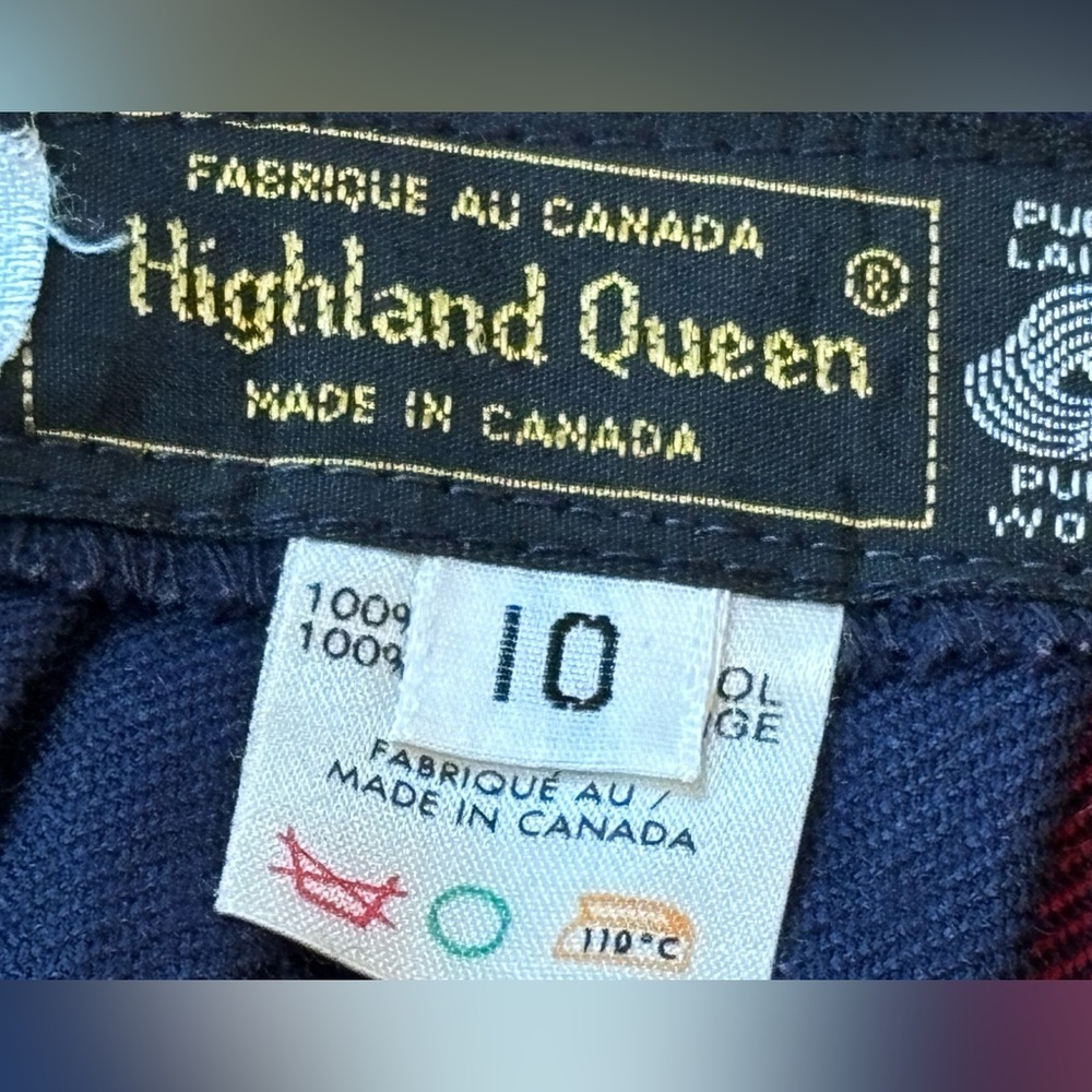 Highland Queen Plaid Kilt Skirt  100% Virgin Wool Size 10 - Picture 3 of 7